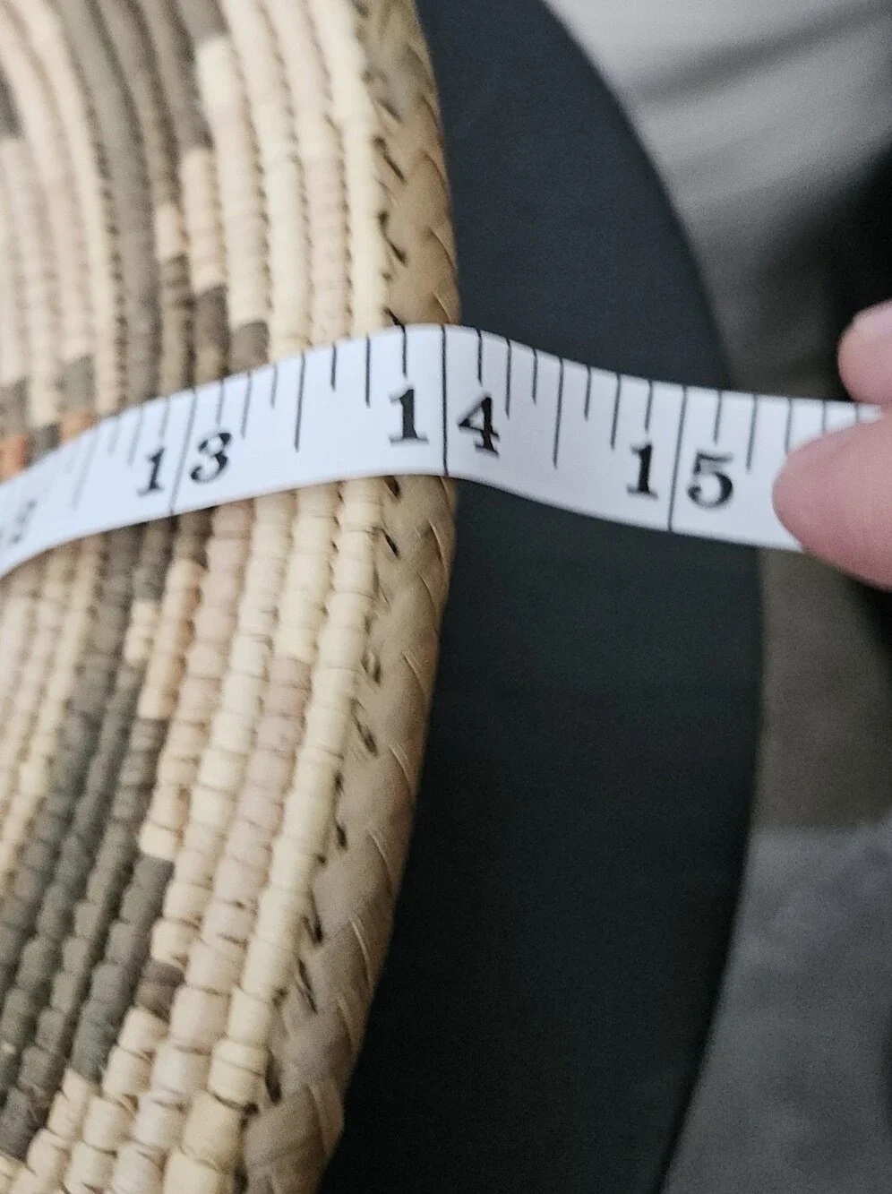 Vintage Hand Woven Coiled Basket Tray - Southwestern Boho Wall Decor Tribal